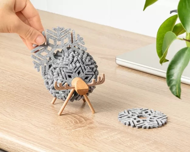 Veltinių Padėkliukai Briedis, 12 vnt - Pilki