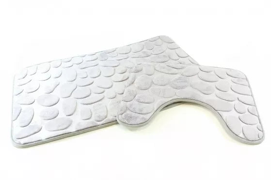 Vonios kilimėlių rinkinys 3D, pilkas