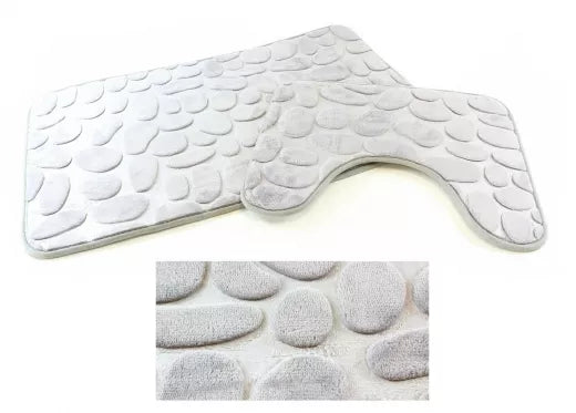 Vonios kilimėlių rinkinys 3D, pilkas