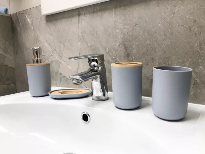 Vonios Reikmenų Komplektas 6 vnt, Pilkas