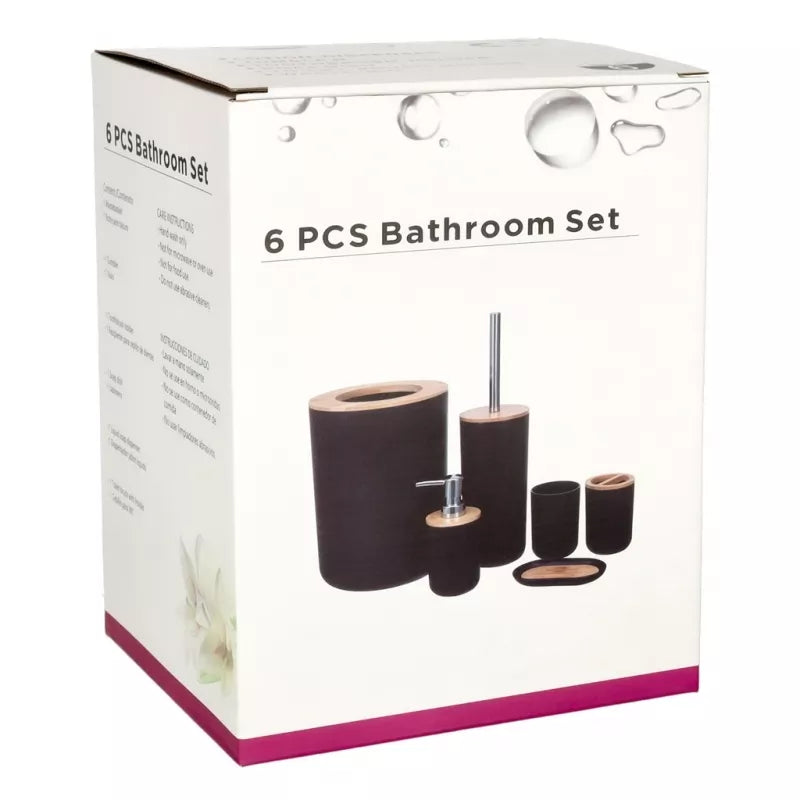 Vonios Reikmenų Komplektas 6 vnt, Pilkas