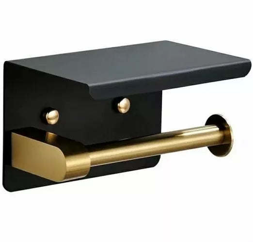 Wc Popieriaus Laikiklis Su Lentyna, Juodass