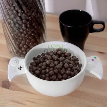 Žaidėjo dubenėlis su žaidimo pulto formos rankenėlėmis, 650 ml (balta)